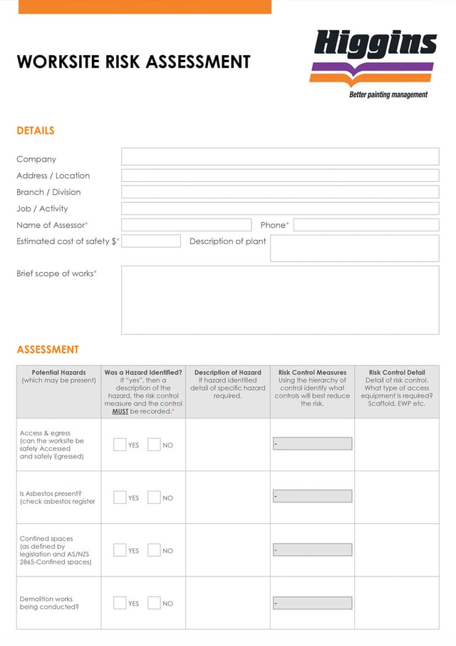 Worksite Risk Assessment